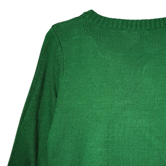 Marisa Christina Vintage Y2K Green Bauble Women’s Christmas Santa Sweater Sz M - Picture 10 of 10
